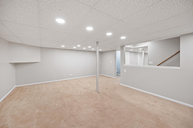 7358 Grandview Ct Unit 7358, Carpentersville, IL 60110 - finished below grade area featuring recessed lighting, carpet, and a paneled ceiling