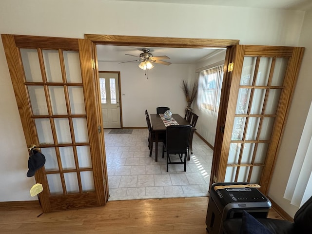 11117 S S Ave L, Chicago, IL 60617 - dining space featuring healthy amount of natural light, a ceiling fan, and light wood-type flooring