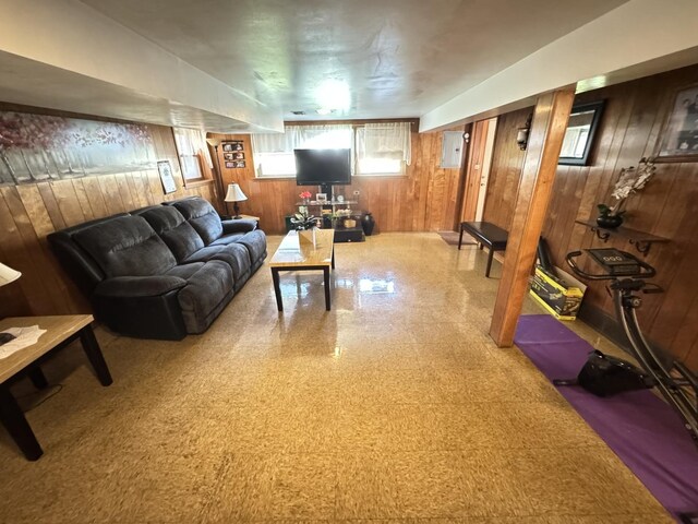 11117 S S Ave L, Chicago, IL 60617 - living area with wood walls and electric panel