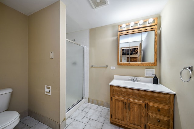 339 Windsor Dr, Bartlett, IL 60103 - bathroom with a shower stall, vanity, and tile patterned flooring