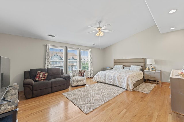 18211 Eagle Dr, Tinley Park, IL 60477 - bedroom featuring light wood-type flooring, a ceiling fan, and recessed lighting