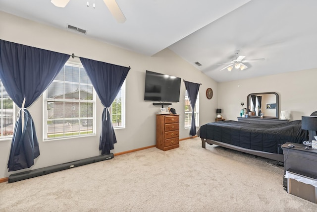 18211 Eagle Dr, Tinley Park, IL 60477 - carpeted bedroom featuring vaulted ceiling and a ceiling fan
