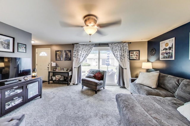 1042 Quanset Ct, Schaumburg, IL 60194 - living area with carpet and a ceiling fan