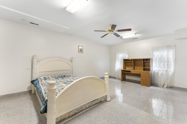 1007 Wildwood Ln, Mount Prospect, IL 60056 - bedroom with granite tiled floors and a ceiling fan