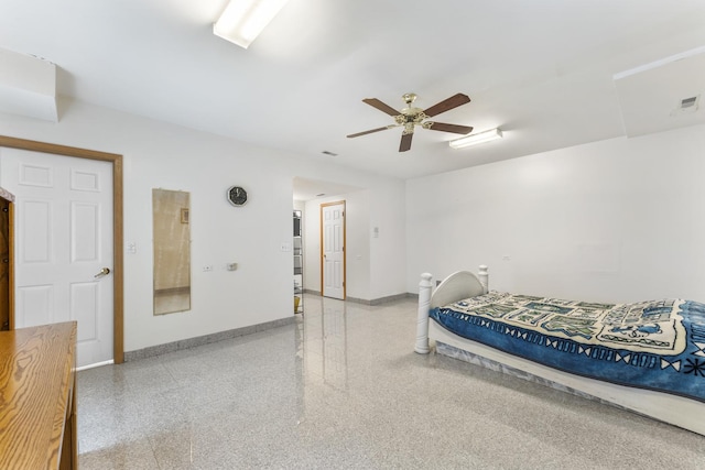 1007 Wildwood Ln, Mount Prospect, IL 60056 - bedroom featuring dark aggregate flooring and a ceiling fan