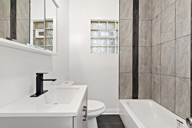1668 Buena Vista Ave, Chicago Heights, IL 60411 - bathroom featuring vanity, tile patterned flooring, and shower / bath combination