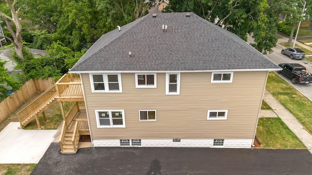 1668 Buena Vista Ave, Chicago Heights, IL 60411 - rear view of house with stairs and roof with shingles