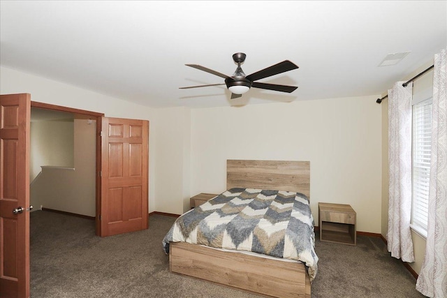 1137 N Claremont Dr, Palatine, IL 60074 - carpeted bedroom featuring multiple windows and ceiling fan