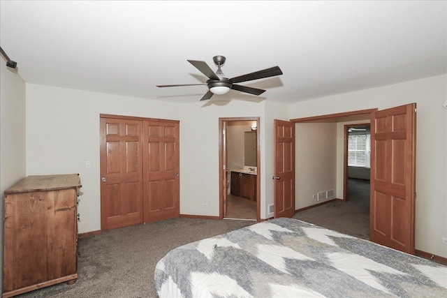 1137 N Claremont Dr, Palatine, IL 60074 - carpeted bedroom with baseboards and a ceiling fan