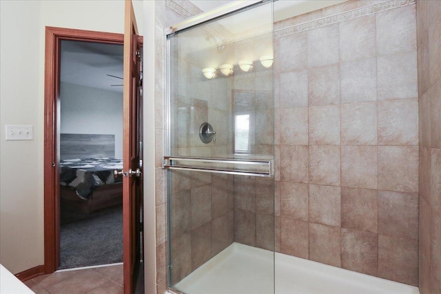 1137 N Claremont Dr, Palatine, IL 60074 - full bath with a shower stall and tile patterned floors
