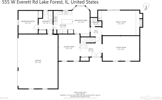 555 W Everett Rd, Lake Forest, IL 60045 - view of room layout