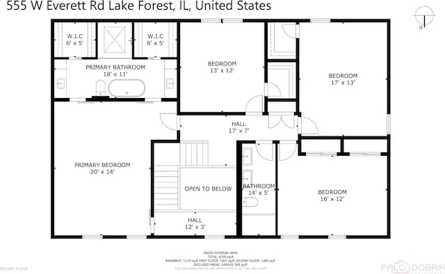555 W Everett Rd, Lake Forest, IL 60045 - view of floor plan / room layout