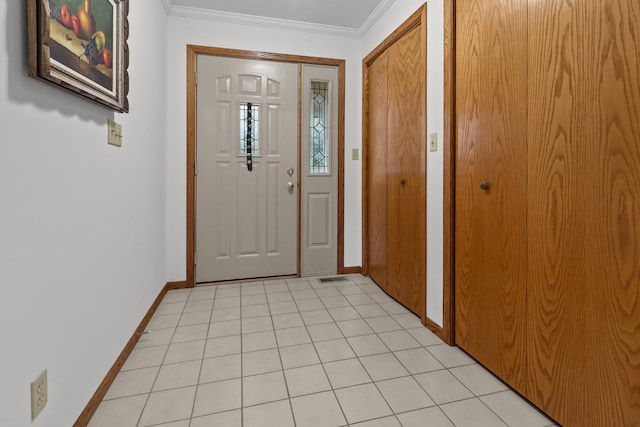 23201 Norma Ln, Harvard, IL 60033 - entryway with baseboards and crown molding