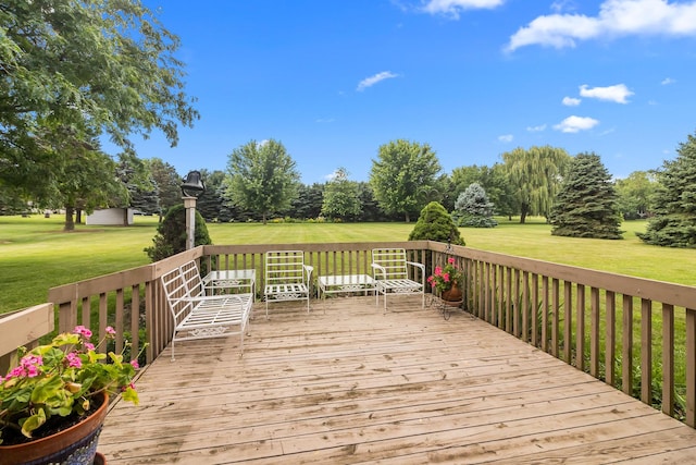 23201 Norma Ln, Harvard, IL 60033 - wooden deck with a yard
