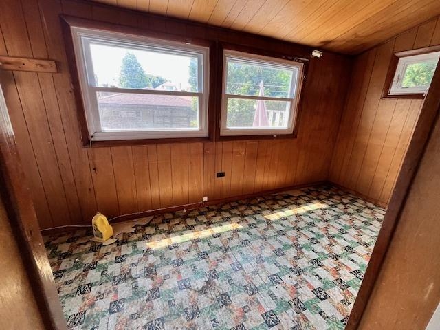 2722 Euclid Ave, Berwyn, IL 60402 - empty room with healthy amount of natural light and wood walls