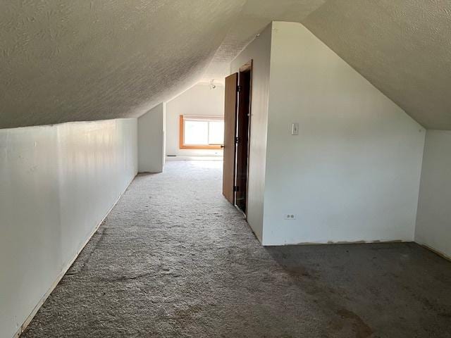 2722 Euclid Ave, Berwyn, IL 60402 - bonus room with carpet floors, a textured ceiling, and lofted ceiling