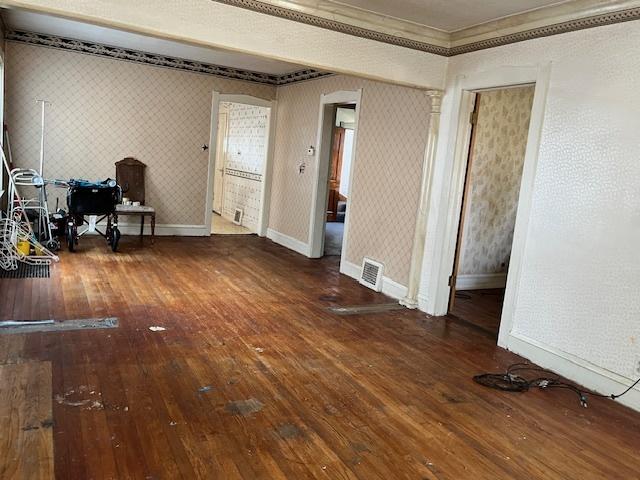 2722 Euclid Ave, Berwyn, IL 60402 - empty room with ornamental molding and hardwood / wood-style flooring