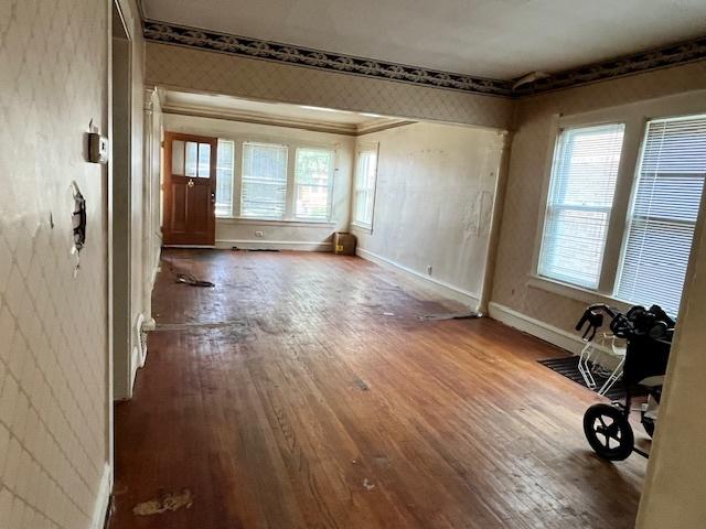 2722 Euclid Ave, Berwyn, IL 60402 - unfurnished living room with hardwood / wood-style floors