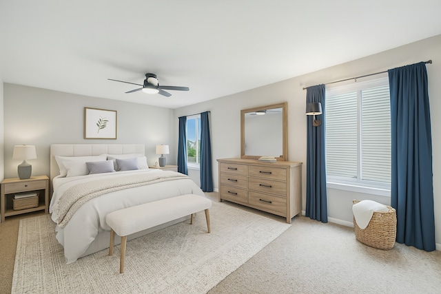 2942 Heather Ln, Montgomery, IL 60538 - bedroom with light colored carpet and a ceiling fan
