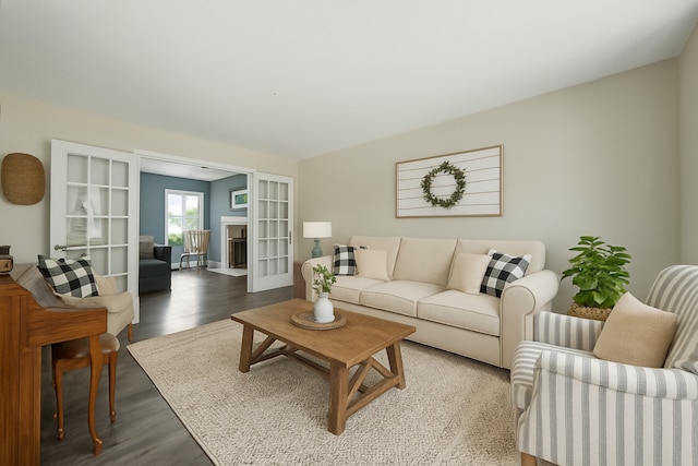 2942 Heather Ln, Montgomery, IL 60538 - living area featuring wood finished floors and french doors