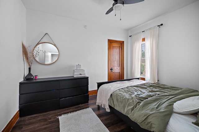 443 W Water St, Kankakee, IL 60901 - bedroom with wood finished floors and ceiling fan