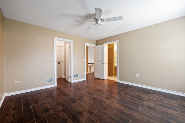 3050 Ashton Ct, Westchester, IL 60154 - unfurnished bedroom with wood finished floors, a walk in closet, ceiling fan, a closet, and ensuite bathroom