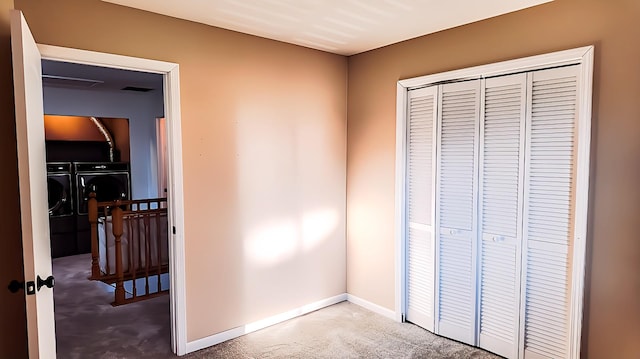3113 Meadowsedge Ln, Joliet, IL 60436 - corridor featuring washer and clothes dryer and carpet flooring