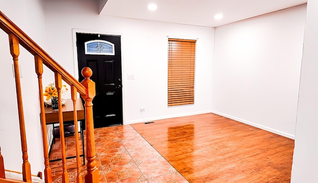 3113 Meadowsedge Ln, Joliet, IL 60436 - foyer entrance featuring stairs, recessed lighting, and tile patterned flooring