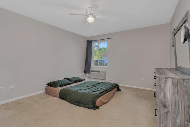 1303 Silverstone Dr Unit 1303, Carpentersville, IL 60110 - carpeted bedroom with a wall unit AC and a ceiling fan