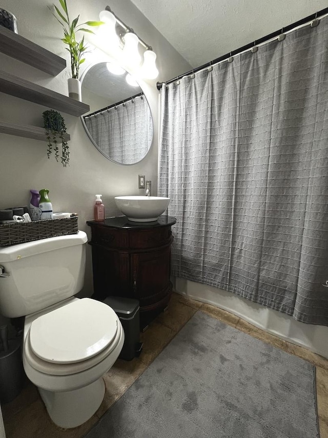 8544 Lawler Ave, Burbank, IL 60459 - full bathroom featuring vanity, shower / bath combination with curtain, and tile patterned flooring
