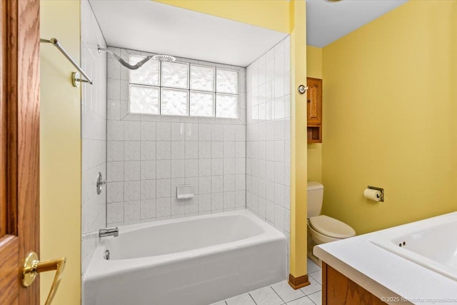 4616 W 105th Pl, Oak Lawn, IL 60453 - full bathroom featuring tile patterned floors, vanity, and bathing tub / shower combination