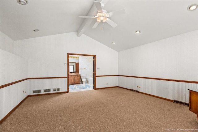 4616 W 105th Pl, Oak Lawn, IL 60453 - carpeted empty room featuring a ceiling fan and recessed lighting