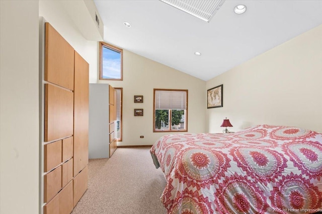 4616 W 105th Pl, Oak Lawn, IL 60453 - bedroom featuring light colored carpet, recessed lighting, and high vaulted ceiling