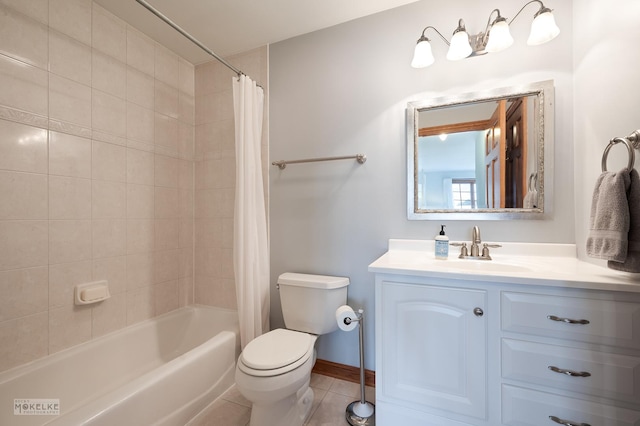 9299 Lee Hill Rd, Newark, IL 60541 - bathroom with vanity, shower / bath combo, and tile patterned floors