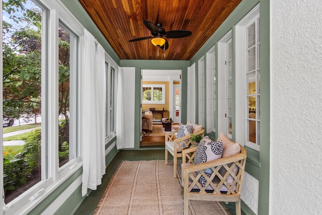 2423 Harrison St, Evanston, IL 60201 - sunroom with wooden ceiling and wood finished floors