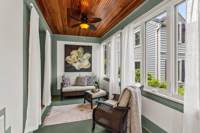 2423 Harrison St, Evanston, IL 60201 - sunroom / solarium featuring wooden ceiling, plenty of natural light, and wood finished floors