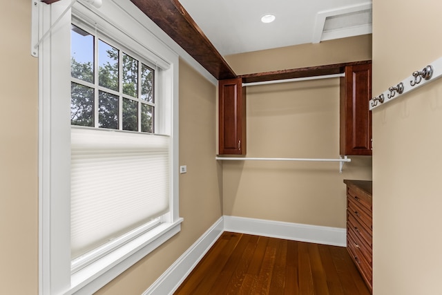 2423 Harrison St, Evanston, IL 60201 - spacious closet featuring dark wood finished floors