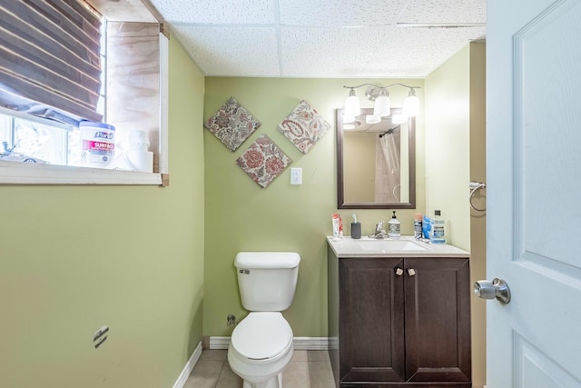 4941 W 119th St, Alsip, IL 60803 - bathroom with vanity, tile patterned floors, and a paneled ceiling