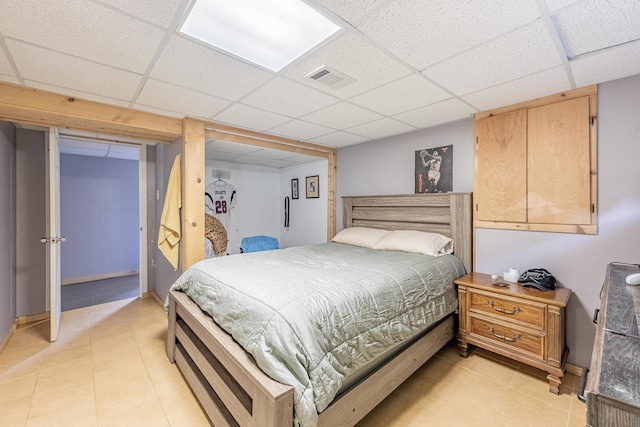 4941 W 119th St, Alsip, IL 60803 - bedroom featuring a drop ceiling and light tile patterned floors