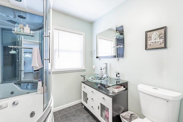 4941 W 119th St, Alsip, IL 60803 - full bath featuring vanity, tile patterned floors, and a combined bath / shower with jetted tub