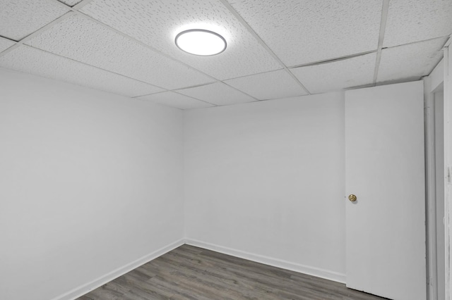 4018 Oxford Ct, Streamwood, IL 60107 - finished basement featuring a paneled ceiling and dark wood-style flooring