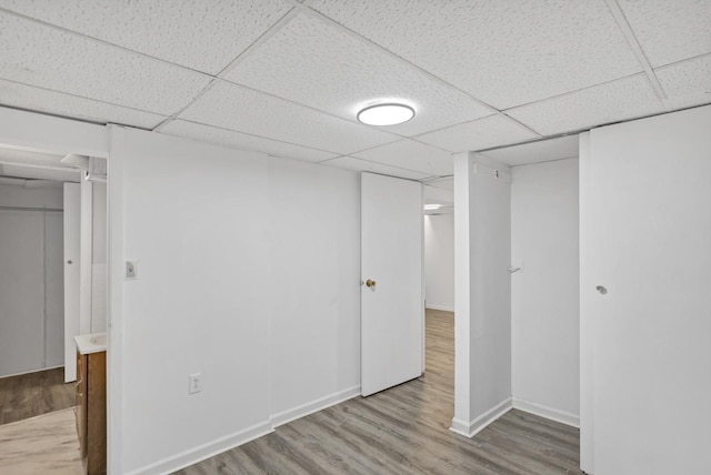 4018 Oxford Ct, Streamwood, IL 60107 - finished basement featuring a paneled ceiling and wood finished floors