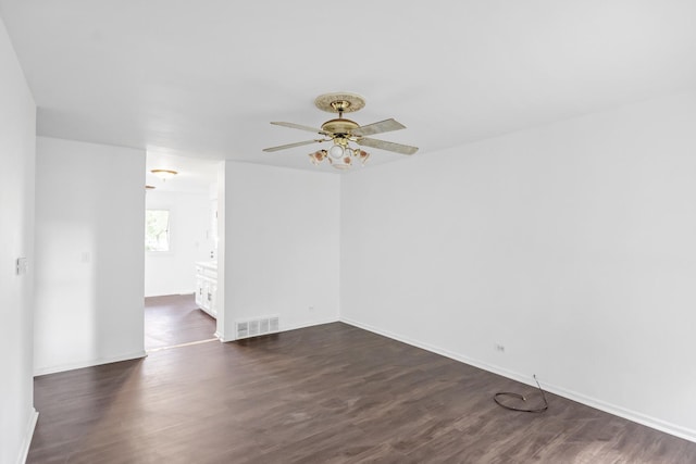 4018 Oxford Ct, Streamwood, IL 60107 - empty room featuring dark wood-style floors and ceiling fan