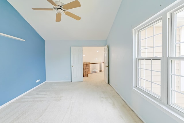 1521 Whitman Ct, Schaumburg, IL 60173 - spare room with vaulted ceiling, healthy amount of natural light, carpet flooring, and a ceiling fan