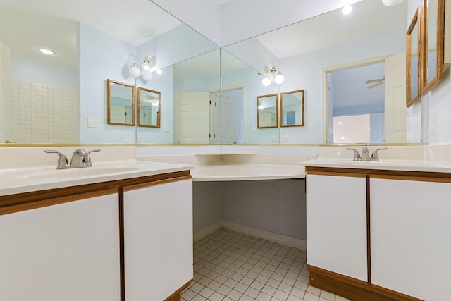 1521 Whitman Ct, Schaumburg, IL 60173 - bathroom featuring double vanity and tile patterned floors