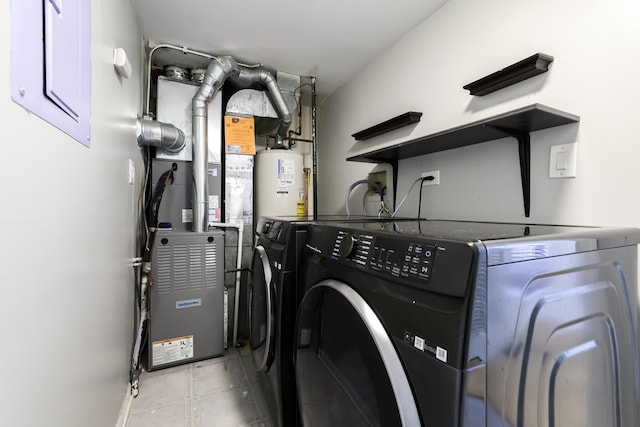 1521 Whitman Ct, Schaumburg, IL 60173 - washroom with gas water heater, separate washer and dryer, and electric panel