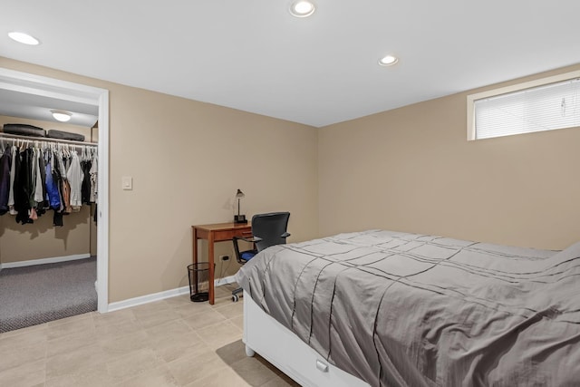 5609 N Mango Ave Unit 1W, Chicago, IL 60646 - bedroom featuring recessed lighting, a spacious closet, and a closet