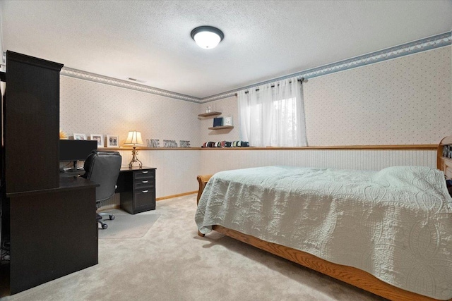344 Prairie Ave, Winthrop Harbor, IL 60096 - carpeted bedroom with wallpapered walls and a desk
