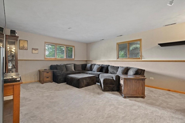 344 Prairie Ave, Winthrop Harbor, IL 60096 - carpeted living room featuring baseboards