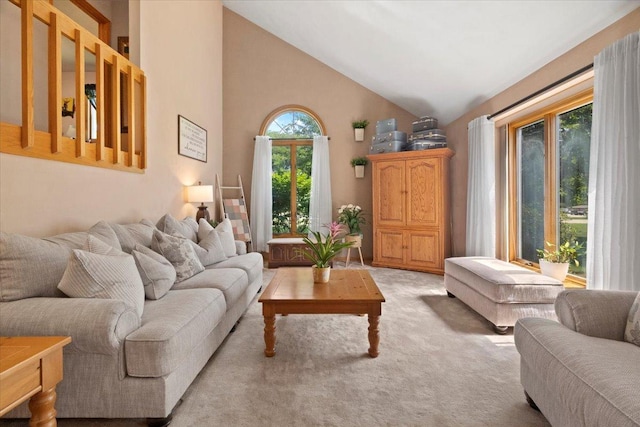 344 Prairie Ave, Winthrop Harbor, IL 60096 - living area with light colored carpet and high vaulted ceiling